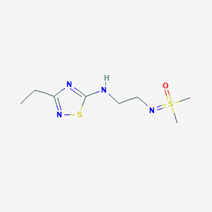 molecular formula C8H16N4OS2 B7235534 N-[2-[[dimethyl(oxo)-lambda6-sulfanylidene]amino]ethyl]-3-ethyl-1,2,4-thiadiazol-5-amine 