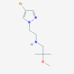 molecular formula C10H18BrN3O B7235596 N-[2-(4-bromopyrazol-1-yl)ethyl]-2-methoxy-2-methylpropan-1-amine 