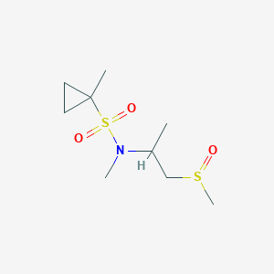 molecular formula C9H19NO3S2 B7235597 N,1-dimethyl-N-(1-methylsulfinylpropan-2-yl)cyclopropane-1-sulfonamide 