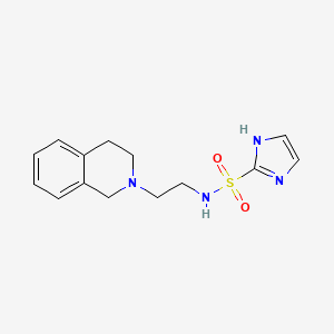 molecular formula C14H18N4O2S B7235605 N-[2-(3,4-dihydro-1H-isoquinolin-2-yl)ethyl]-1H-imidazole-2-sulfonamide 