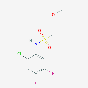 molecular formula C11H14ClF2NO3S B7235639 N-(2-chloro-4,5-difluorophenyl)-2-methoxy-2-methylpropane-1-sulfonamide 