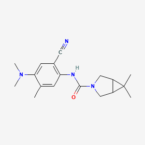 molecular formula C18H24N4O B7235667 N-[2-cyano-4-(dimethylamino)-5-methylphenyl]-6,6-dimethyl-3-azabicyclo[3.1.0]hexane-3-carboxamide 