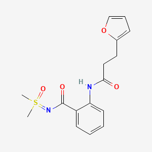 molecular formula C16H18N2O4S B7235731 N-[dimethyl(oxo)-lambda6-sulfanylidene]-2-[3-(furan-2-yl)propanoylamino]benzamide 