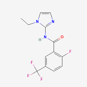 molecular formula C13H11F4N3O B7235732 N-(1-ethylimidazol-2-yl)-2-fluoro-5-(trifluoromethyl)benzamide 