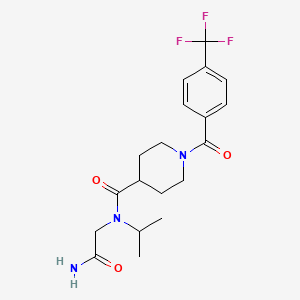 molecular formula C19H24F3N3O3 B7235750 N-(2-amino-2-oxoethyl)-N-propan-2-yl-1-[4-(trifluoromethyl)benzoyl]piperidine-4-carboxamide 