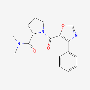 molecular formula C17H19N3O3 B7235855 N,N-dimethyl-1-(4-phenyl-1,3-oxazole-5-carbonyl)pyrrolidine-2-carboxamide 