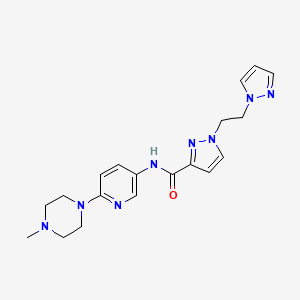 molecular formula C19H24N8O B7235894 N-[6-(4-methylpiperazin-1-yl)pyridin-3-yl]-1-(2-pyrazol-1-ylethyl)pyrazole-3-carboxamide 