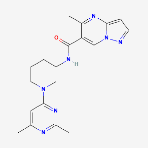 molecular formula C19H23N7O B7236211 N-[1-(2,6-dimethylpyrimidin-4-yl)piperidin-3-yl]-5-methylpyrazolo[1,5-a]pyrimidine-6-carboxamide 
