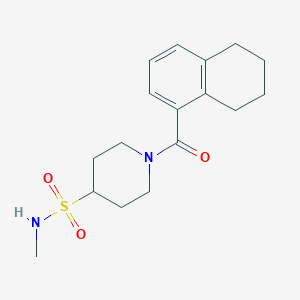 molecular formula C17H24N2O3S B7236213 N-methyl-1-(5,6,7,8-tetrahydronaphthalene-1-carbonyl)piperidine-4-sulfonamide 