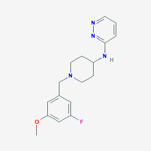 molecular formula C17H21FN4O B7236343 N-[1-[(3-fluoro-5-methoxyphenyl)methyl]piperidin-4-yl]pyridazin-3-amine 