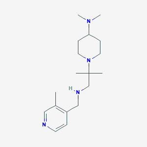 molecular formula C18H32N4 B7236361 N,N-dimethyl-1-[2-methyl-1-[(3-methylpyridin-4-yl)methylamino]propan-2-yl]piperidin-4-amine 