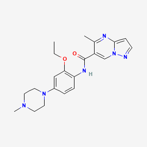 molecular formula C21H26N6O2 B7236678 N-[2-ethoxy-4-(4-methylpiperazin-1-yl)phenyl]-5-methylpyrazolo[1,5-a]pyrimidine-6-carboxamide 