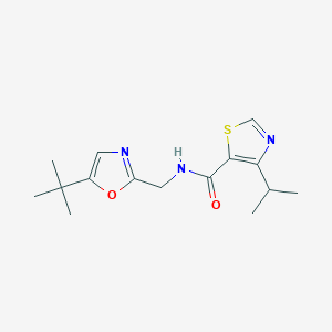 molecular formula C15H21N3O2S B7236712 N-[(5-tert-butyl-1,3-oxazol-2-yl)methyl]-4-propan-2-yl-1,3-thiazole-5-carboxamide 