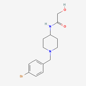 molecular formula C14H19BrN2O2 B7236785 N-[1-[(4-bromophenyl)methyl]piperidin-4-yl]-2-hydroxyacetamide 