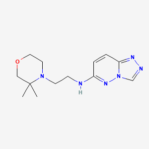 molecular formula C13H20N6O B7236870 N-[2-(3,3-dimethylmorpholin-4-yl)ethyl]-[1,2,4]triazolo[4,3-b]pyridazin-6-amine 