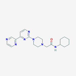 molecular formula C20H27N7O B7236889 N-cyclohexyl-2-[4-(4-pyrazin-2-ylpyrimidin-2-yl)piperazin-1-yl]acetamide 