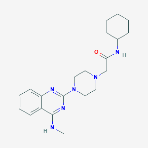 molecular formula C21H30N6O B7236896 N-cyclohexyl-2-[4-[4-(methylamino)quinazolin-2-yl]piperazin-1-yl]acetamide 