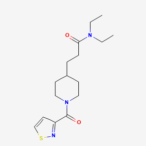 molecular formula C16H25N3O2S B7237055 N,N-diethyl-3-[1-(1,2-thiazole-3-carbonyl)piperidin-4-yl]propanamide 