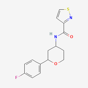 molecular formula C15H15FN2O2S B7237133 N-[2-(4-fluorophenyl)oxan-4-yl]-1,2-thiazole-3-carboxamide 