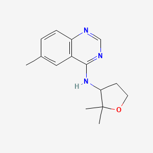 molecular formula C15H19N3O B7237189 N-(2,2-dimethyloxolan-3-yl)-6-methylquinazolin-4-amine 