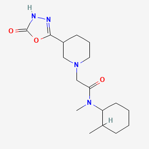 molecular formula C17H28N4O3 B7237368 N-methyl-N-(2-methylcyclohexyl)-2-[3-(2-oxo-3H-1,3,4-oxadiazol-5-yl)piperidin-1-yl]acetamide 