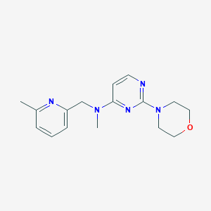molecular formula C16H21N5O B7237407 N-methyl-N-[(6-methylpyridin-2-yl)methyl]-2-morpholin-4-ylpyrimidin-4-amine 