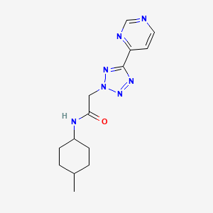 molecular formula C14H19N7O B7237455 N-(4-methylcyclohexyl)-2-(5-pyrimidin-4-yltetrazol-2-yl)acetamide 