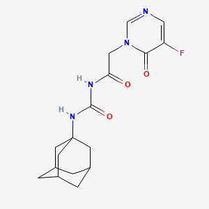 molecular formula C17H21FN4O3 B7237515 N-(1-adamantylcarbamoyl)-2-(5-fluoro-6-oxopyrimidin-1-yl)acetamide 