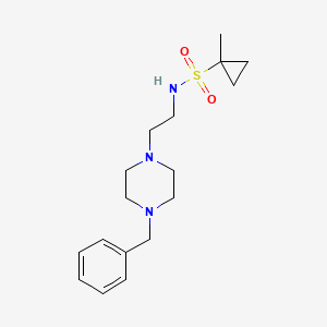 molecular formula C17H27N3O2S B7237543 N-[2-(4-benzylpiperazin-1-yl)ethyl]-1-methylcyclopropane-1-sulfonamide 