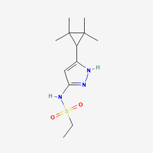 molecular formula C12H21N3O2S B7237556 N-[5-(2,2,3,3-tetramethylcyclopropyl)-1H-pyrazol-3-yl]ethanesulfonamide 