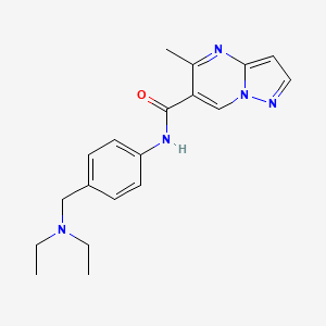 molecular formula C19H23N5O B7237606 N-[4-(diethylaminomethyl)phenyl]-5-methylpyrazolo[1,5-a]pyrimidine-6-carboxamide 