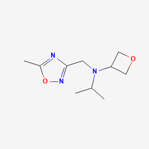 molecular formula C10H17N3O2 B7237631 N-[(5-methyl-1,2,4-oxadiazol-3-yl)methyl]-N-propan-2-yloxetan-3-amine 