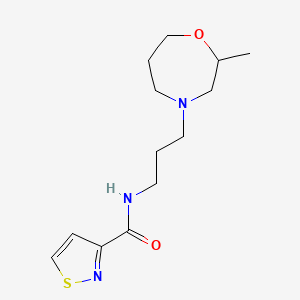 molecular formula C13H21N3O2S B7237702 N-[3-(2-methyl-1,4-oxazepan-4-yl)propyl]-1,2-thiazole-3-carboxamide 