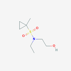molecular formula C8H17NO3S B7237728 N-ethyl-N-(2-hydroxyethyl)-1-methylcyclopropane-1-sulfonamide 