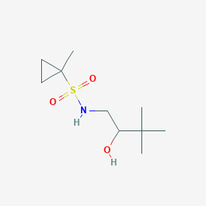 molecular formula C10H21NO3S B7237742 N-(2-hydroxy-3,3-dimethylbutyl)-1-methylcyclopropane-1-sulfonamide 
