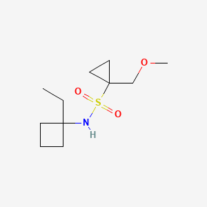 molecular formula C11H21NO3S B7237796 N-(1-ethylcyclobutyl)-1-(methoxymethyl)cyclopropane-1-sulfonamide 