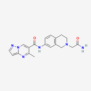 molecular formula C19H20N6O2 B7237804 N-[2-(2-amino-2-oxoethyl)-3,4-dihydro-1H-isoquinolin-7-yl]-5-methylpyrazolo[1,5-a]pyrimidine-6-carboxamide 