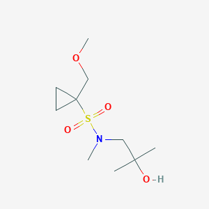 molecular formula C10H21NO4S B7237852 N-(2-hydroxy-2-methylpropyl)-1-(methoxymethyl)-N-methylcyclopropane-1-sulfonamide 
