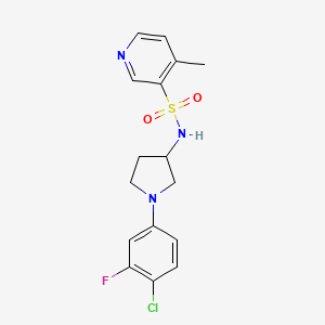 molecular formula C16H17ClFN3O2S B7237881 N-[1-(4-chloro-3-fluorophenyl)pyrrolidin-3-yl]-4-methylpyridine-3-sulfonamide 