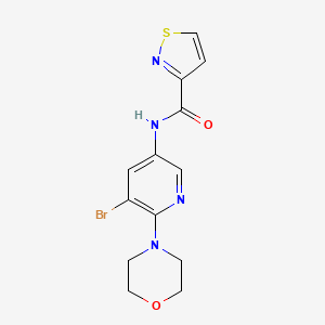 molecular formula C13H13BrN4O2S B7237929 N-(5-bromo-6-morpholin-4-ylpyridin-3-yl)-1,2-thiazole-3-carboxamide 