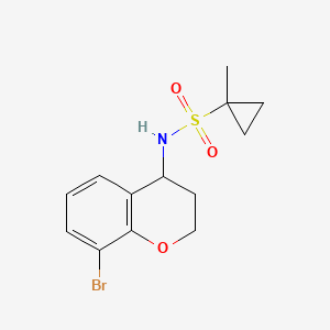 molecular formula C13H16BrNO3S B7237971 N-(8-bromo-3,4-dihydro-2H-chromen-4-yl)-1-methylcyclopropane-1-sulfonamide 