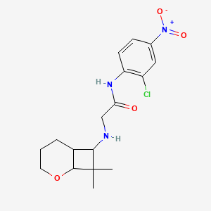 molecular formula C17H22ClN3O4 B7237979 N-(2-chloro-4-nitrophenyl)-2-[(8,8-dimethyl-2-oxabicyclo[4.2.0]octan-7-yl)amino]acetamide 