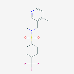 molecular formula C15H21F3N2O2S B7237987 N-methyl-N-[(4-methylpyridin-3-yl)methyl]-4-(trifluoromethyl)cyclohexane-1-sulfonamide 