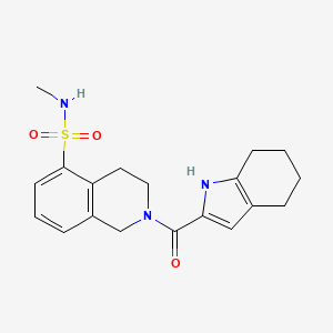 molecular formula C19H23N3O3S B7238055 N-methyl-2-(4,5,6,7-tetrahydro-1H-indole-2-carbonyl)-3,4-dihydro-1H-isoquinoline-5-sulfonamide 