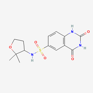 molecular formula C14H17N3O5S B7238174 N-(2,2-dimethyloxolan-3-yl)-2,4-dioxo-1H-quinazoline-6-sulfonamide 