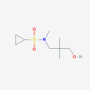 molecular formula C9H19NO3S B7238198 N-(3-hydroxy-2,2-dimethylpropyl)-N-methylcyclopropanesulfonamide 