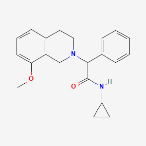 molecular formula C21H24N2O2 B7238215 N-cyclopropyl-2-(8-methoxy-3,4-dihydro-1H-isoquinolin-2-yl)-2-phenylacetamide 