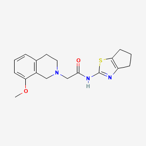 molecular formula C18H21N3O2S B7238218 N-(5,6-dihydro-4H-cyclopenta[d][1,3]thiazol-2-yl)-2-(8-methoxy-3,4-dihydro-1H-isoquinolin-2-yl)acetamide 