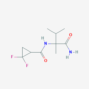 molecular formula C10H16F2N2O2 B7238292 N-(1-amino-2,3-dimethyl-1-oxobutan-2-yl)-2,2-difluorocyclopropane-1-carboxamide 