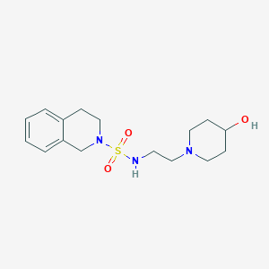 molecular formula C16H25N3O3S B7238324 N-[2-(4-hydroxypiperidin-1-yl)ethyl]-3,4-dihydro-1H-isoquinoline-2-sulfonamide 